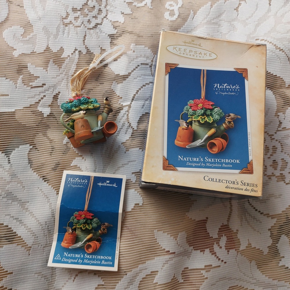 Hallmark Keepsake 2004 Natures Sketchbook Marjolein Bastin Watering Can Ornament